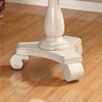 Table d'appoint piédestal ronde en bois René avec pieds à volutes