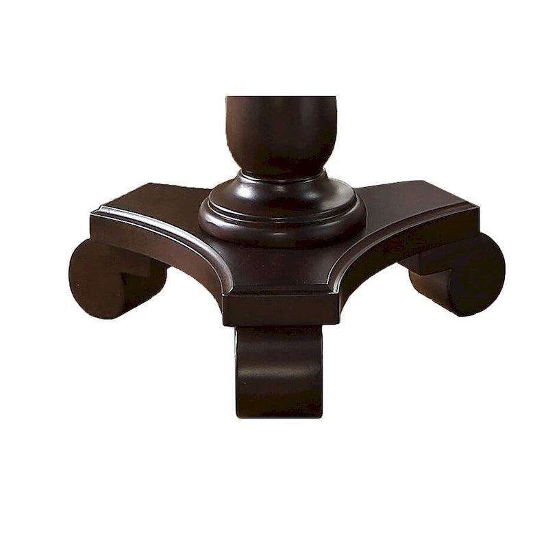 Table d'appoint piédestal ronde en bois René avec pieds à volutes