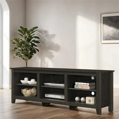 70 TV Stand with Open Shelves and Cable Management