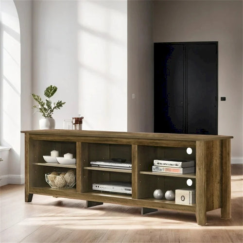Meuble TV de 70 po avec étagères ouvertes et gestion des câbles