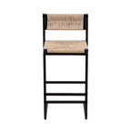 Tabourets de bar hauteur comptoir, lot de 2, chaises d'îlot de cuisine avec dossier, chaises de salle à manger sans accoudoirs avec tissage à la main