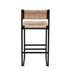 Tabourets de bar hauteur comptoir, lot de 2, chaises d'îlot de cuisine avec dossier, chaises de salle à manger sans accoudoirs avec tissage à la main