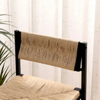 Tabourets de bar hauteur comptoir, lot de 2, chaises d'îlot de cuisine avec dossier, chaises de salle à manger sans accoudoirs avec tissage à la main