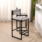 Tabourets de bar hauteur comptoir, lot de 2, chaises d'îlot de cuisine avec dossier, chaises de salle à manger sans accoudoirs avec tissage à la main