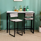Tabourets de bar hauteur comptoir, lot de 2, chaises d'îlot de cuisine avec dossier, chaises de salle à manger sans accoudoirs avec tissage à la main