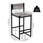 Tabourets de bar hauteur comptoir, lot de 2, chaises d'îlot de cuisine avec dossier, chaises de salle à manger sans accoudoirs avec tissage à la main