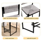 Tabourets de bar hauteur comptoir, lot de 2, chaises d'îlot de cuisine avec dossier, chaises de salle à manger sans accoudoirs avec tissage à la main