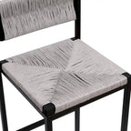 Tabourets de bar hauteur comptoir, lot de 2, chaises d'îlot de cuisine avec dossier, chaises de salle à manger sans accoudoirs avec tissage à la main