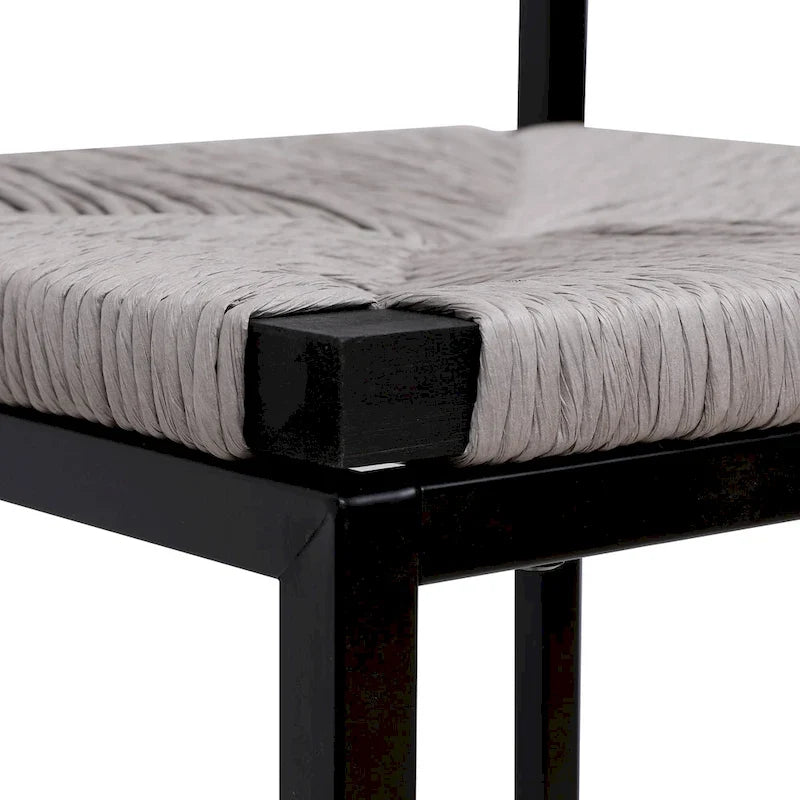 Tabourets de bar hauteur comptoir, lot de 2, chaises d'îlot de cuisine avec dossier, chaises de salle à manger sans accoudoirs avec tissage à la main