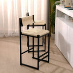 Tabourets de bar hauteur comptoir, lot de 2, chaises d'îlot de cuisine avec dossier, chaises de salle à manger sans accoudoirs avec tissage à la main