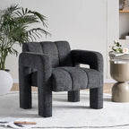 Fauteuil d'appoint rembourré de 79 cm de large en bouclé, fauteuil d'appoint moderne, chaise d'appoint, fauteuil large confortable pour chambre, salon
