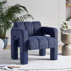 Fauteuil d'appoint rembourré de 79 cm de large en bouclé, fauteuil d'appoint moderne, chaise d'appoint, fauteuil large confortable pour chambre, salon