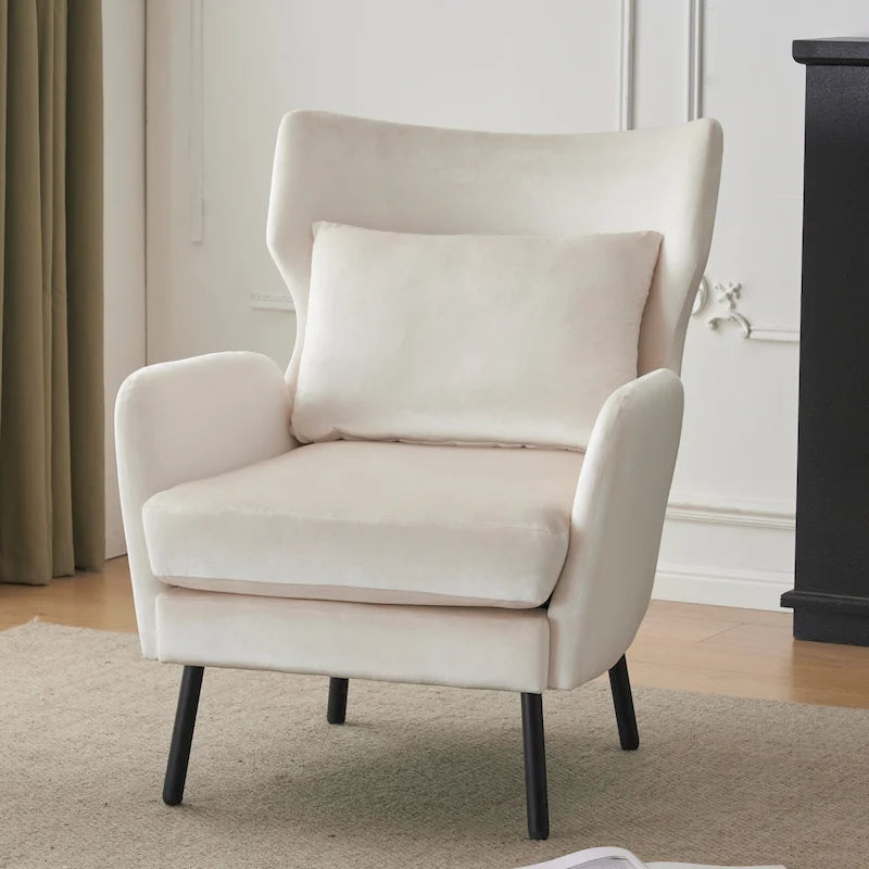 Fauteuil d'appoint en velours à oreilles de 32 pouces