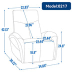 Fauteuil inclinable électrique en cuir véritable bleu avec fonction pivotante et port de chargement USB