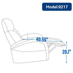 Fauteuil inclinable électrique en cuir véritable bleu avec fonction pivotante et port de chargement USB