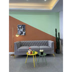 Canapé Chesterfield 3 places 82 en velours avec pieds en métal doré, éponge haute résilience et coussins amovibles
