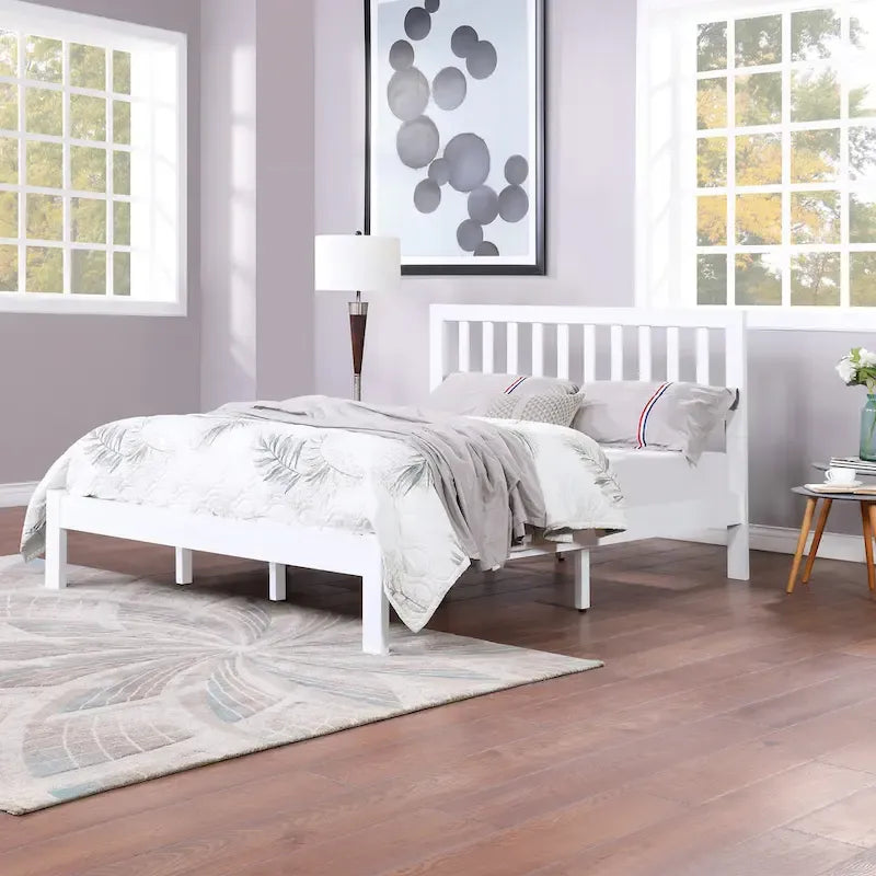 Lit Plateforme Queen en Bois d'Acacia Style Ferme Moderne par