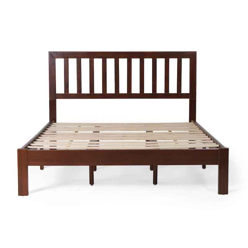 Lit Plateforme Queen en Bois d'Acacia Style Ferme Moderne par