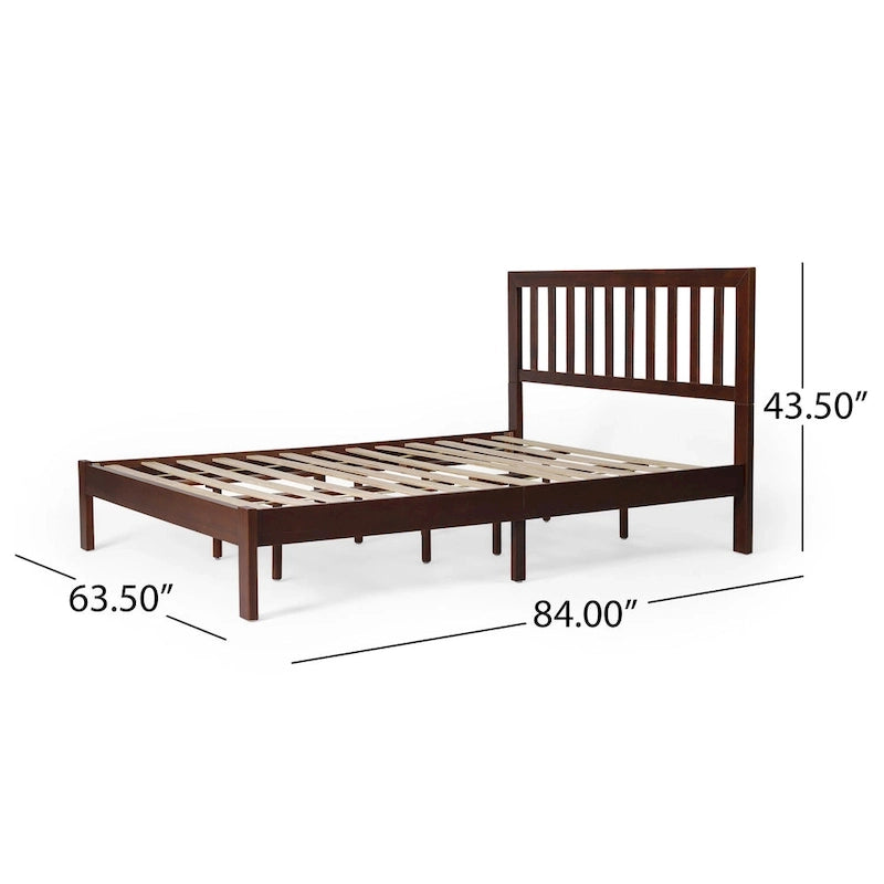 Lit Plateforme Queen en Bois d'Acacia Style Ferme Moderne par