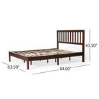 Lit Plateforme Queen en Bois d'Acacia Style Ferme Moderne par