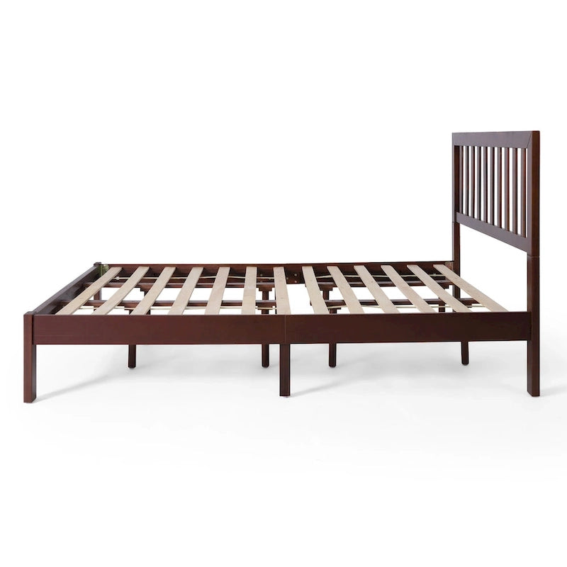 Lit Plateforme Queen en Bois d'Acacia Style Ferme Moderne par