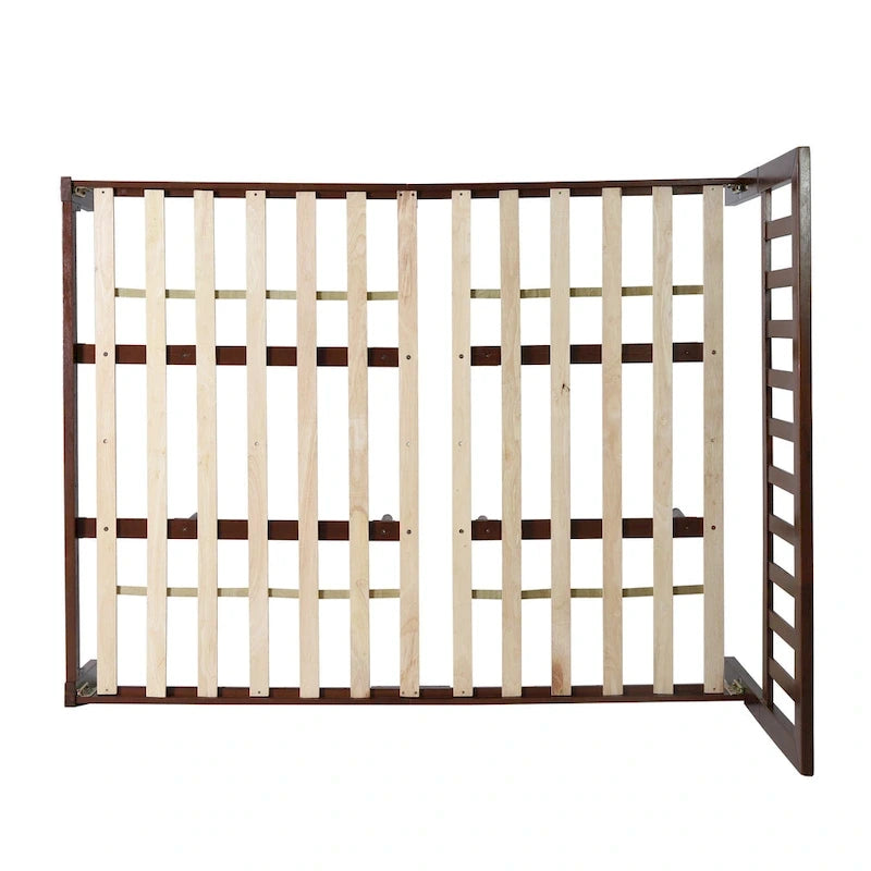 Lit Plateforme Queen en Bois d'Acacia Style Ferme Moderne par