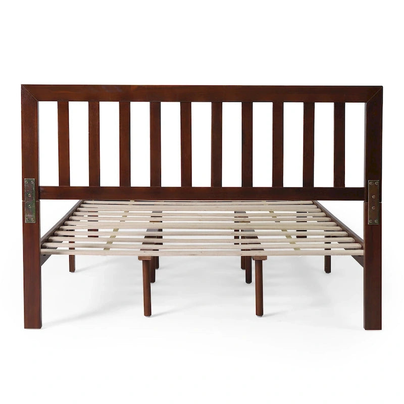 Lit Plateforme Queen en Bois d'Acacia Style Ferme Moderne par