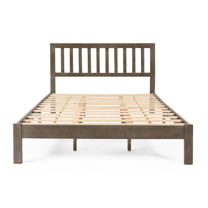 Lit Plateforme Queen en Bois d'Acacia Style Ferme Moderne par