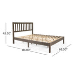 Lit Plateforme Queen en Bois d'Acacia Style Ferme Moderne par