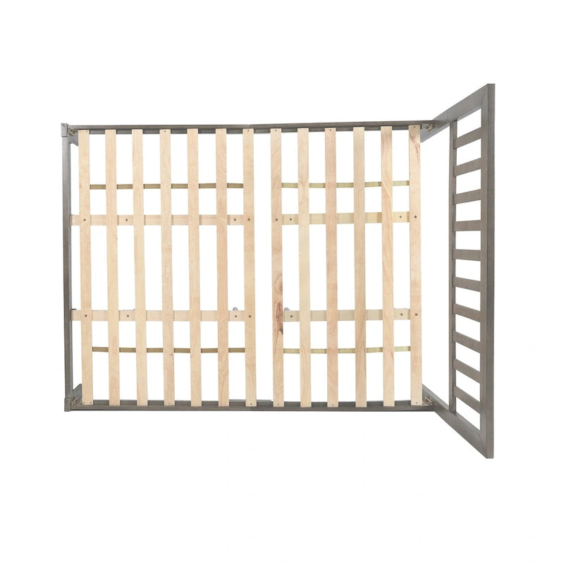 Lit Plateforme Queen en Bois d'Acacia Style Ferme Moderne par