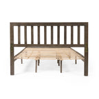 Lit Plateforme Queen en Bois d'Acacia Style Ferme Moderne par