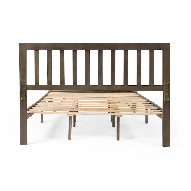 Lit Plateforme Queen en Bois d'Acacia Style Ferme Moderne par