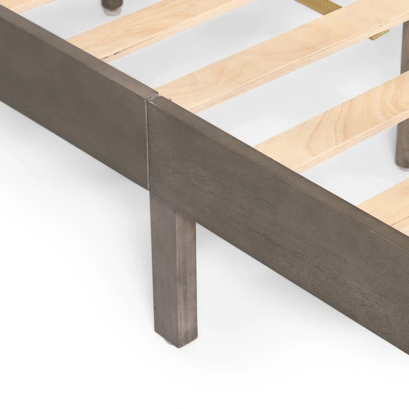 Lit Plateforme Queen en Bois d'Acacia Style Ferme Moderne par