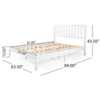 Lit Plateforme Queen en Bois d'Acacia Style Ferme Moderne par