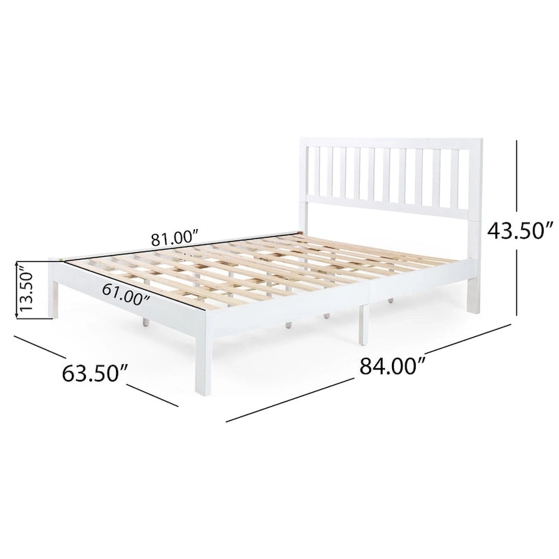 Lit Plateforme Queen en Bois d'Acacia Style Ferme Moderne par