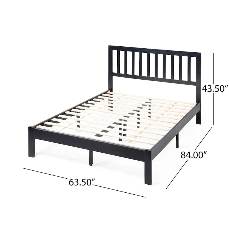 Lit Plateforme Queen en Bois d'Acacia Style Ferme Moderne par