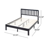 Lit Plateforme Queen en Bois d'Acacia Style Ferme Moderne par