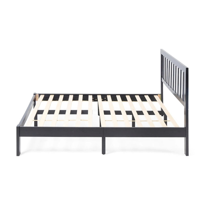 Lit Plateforme Queen en Bois d'Acacia Style Ferme Moderne par