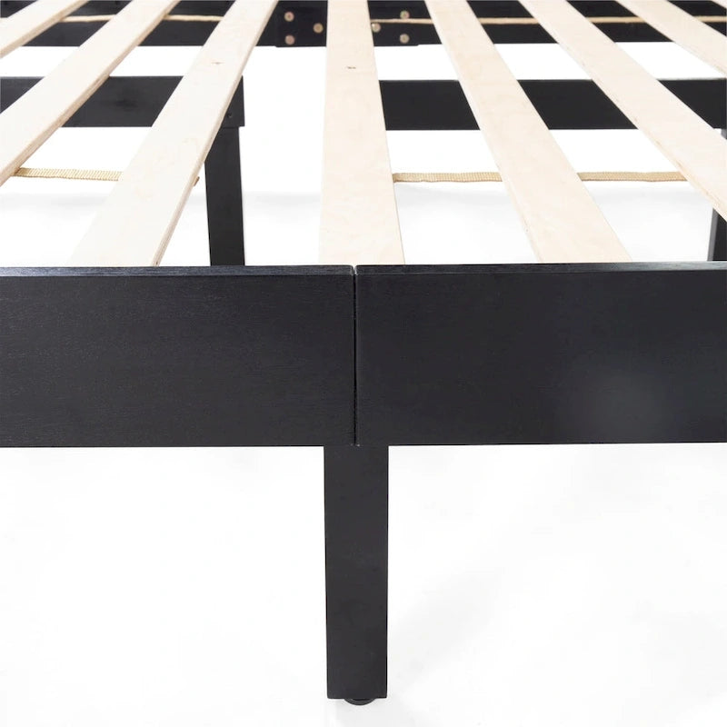 Lit Plateforme Queen en Bois d'Acacia Style Ferme Moderne par