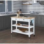  3 Tier Butcher Block Kitchen Cart with Drawers