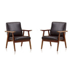  Amber Faux Leather Accent Chair (Set of 2)
