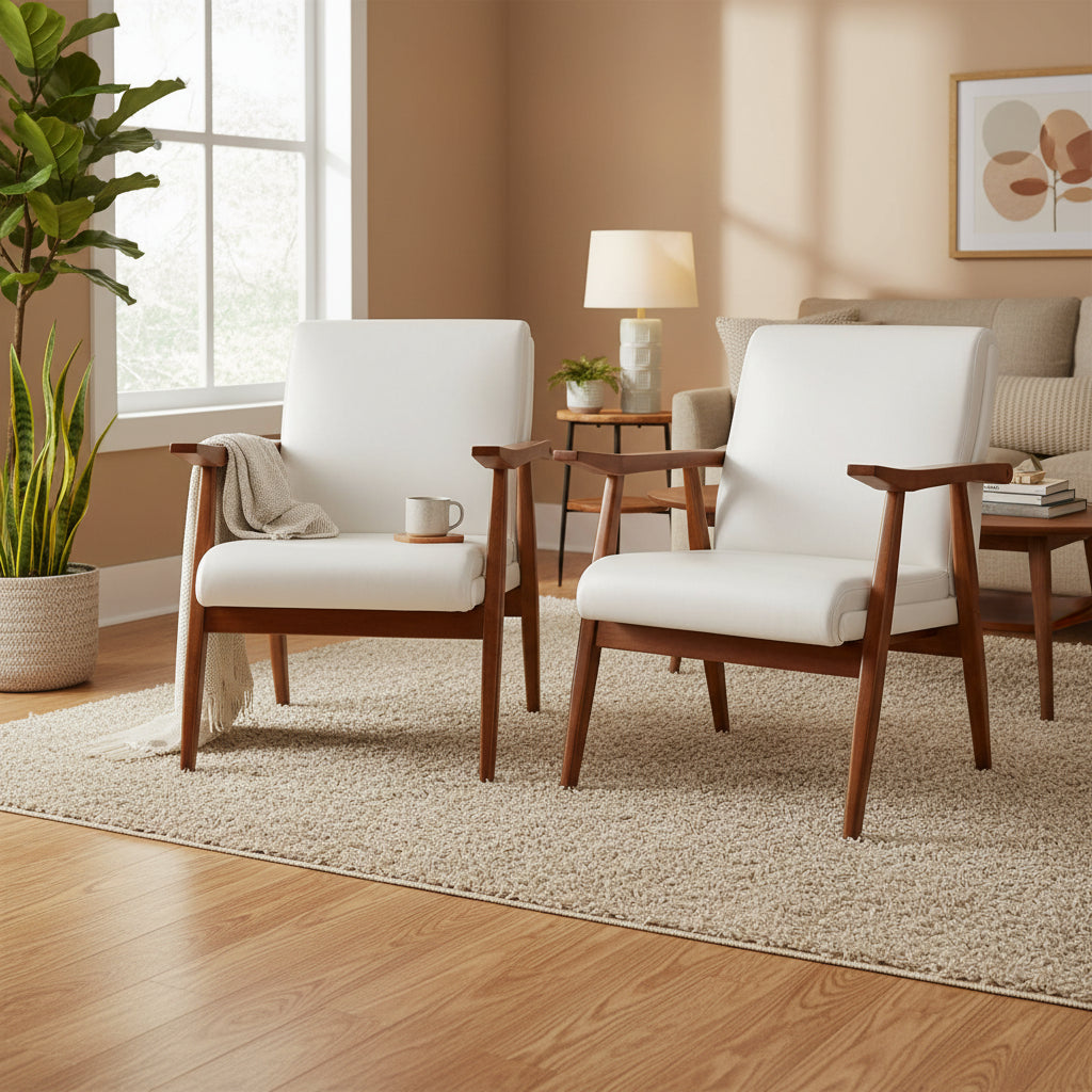Fauteuil d'appoint en similicuir ambré (Lot de 2)