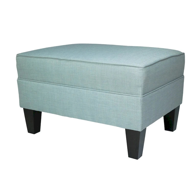  Madison Squared Fabric Upholstered Welted Ottoman