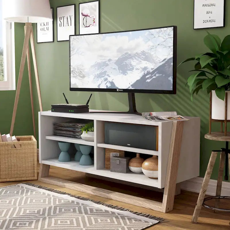 Meuble TV 4 étagères Isabelle Mid-century Modern