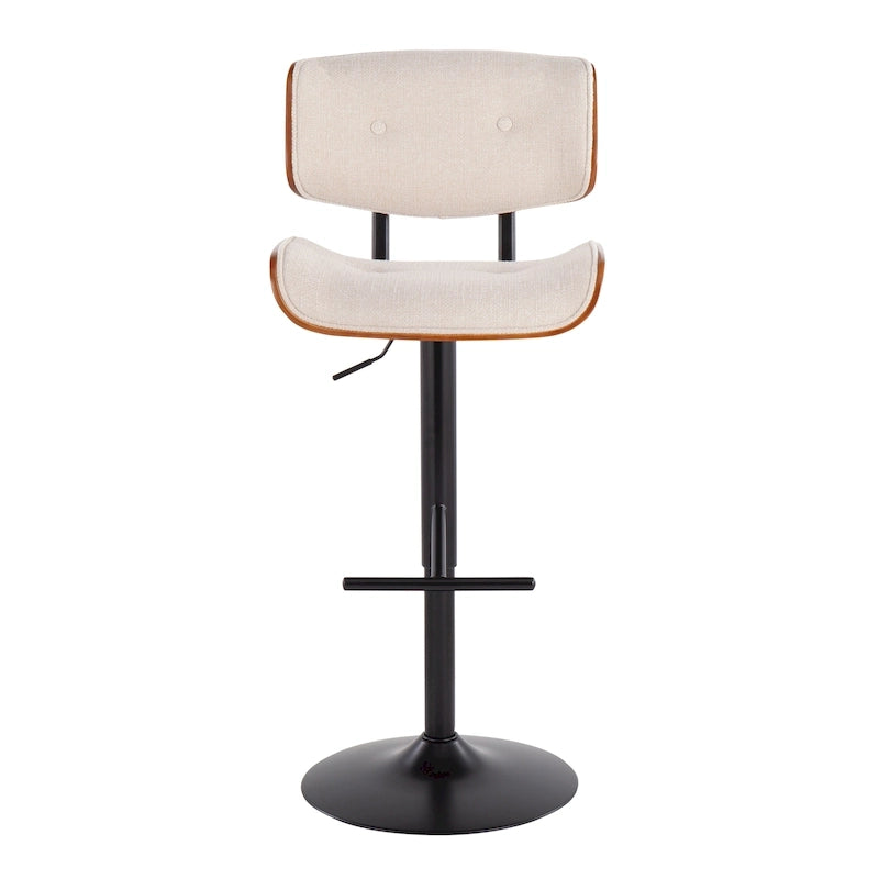 Tabouret de bar réglable avec repose-pieds droit en T (lot de 2)