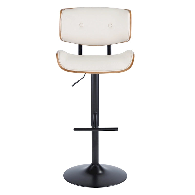 Tabouret de bar réglable avec repose-pieds droit en T (lot de 2)