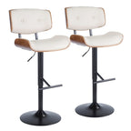 Tabouret de bar réglable avec repose-pieds droit en T (lot de 2)