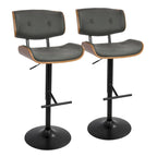 Tabouret de bar réglable avec repose-pieds droit en T (lot de 2)