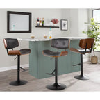 Tabouret de bar réglable avec repose-pieds droit en T (lot de 2)