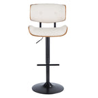 Tabouret de bar réglable avec repose-pieds droit en T (lot de 2)